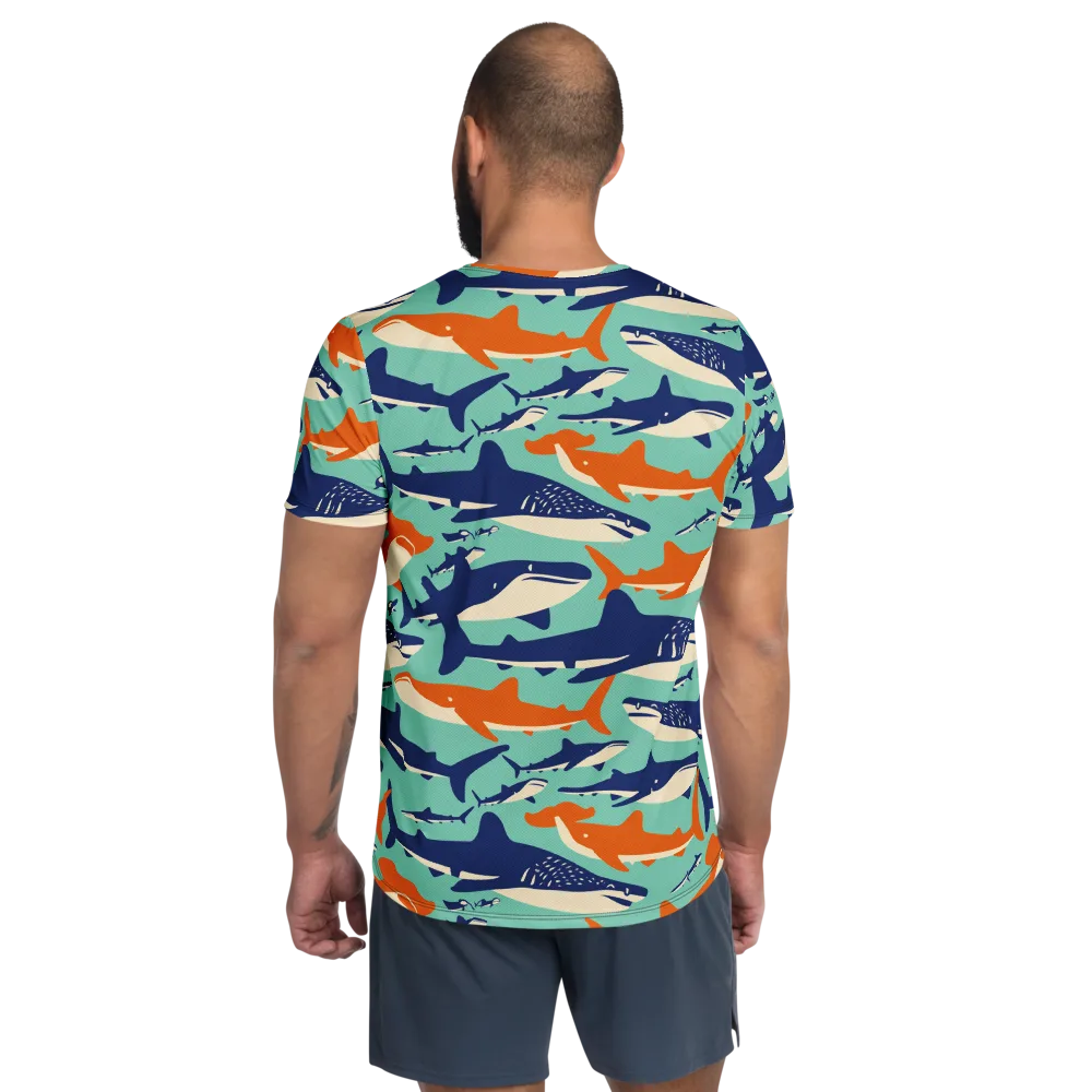 Tidal Giants on Men's Athletic T-Shirt — Back