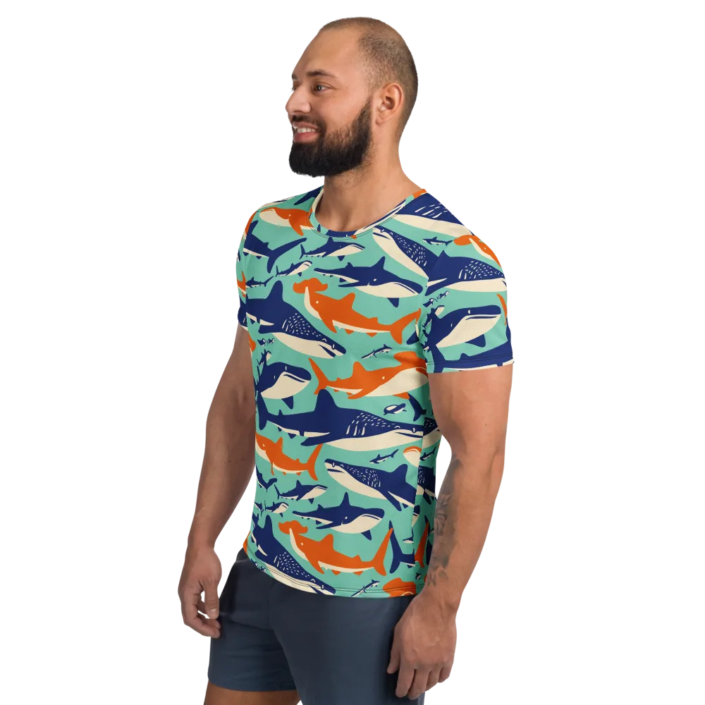 Tidal Giants on Men's Athletic T-Shirt — Left