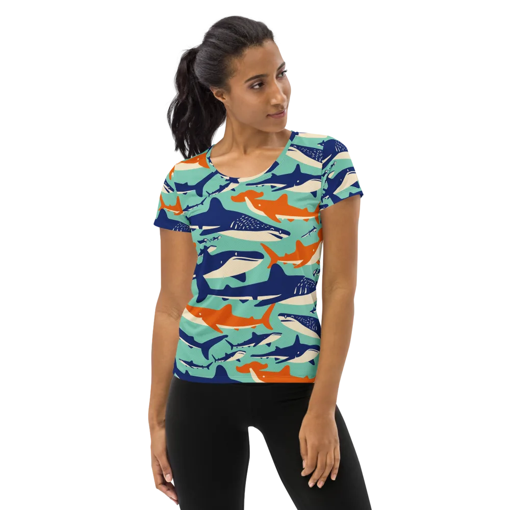 Tidal Giants on Women's Athletic T-Shirt — Front