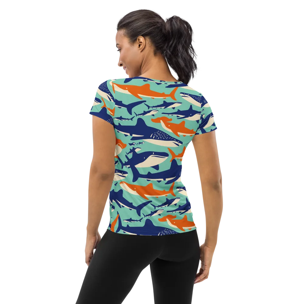 Tidal Giants on Women's Athletic T-Shirt — Back