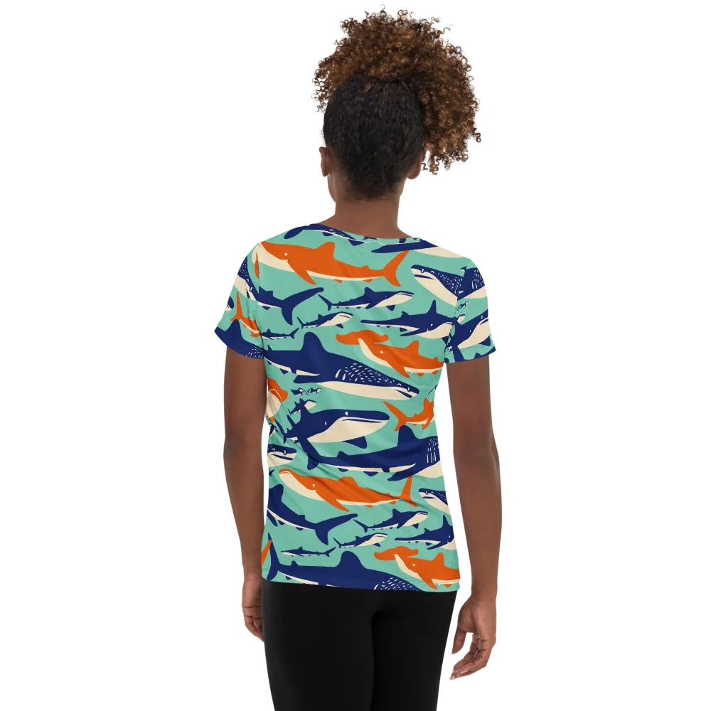 Tidal Giants on Women's Athletic T-Shirt — Back