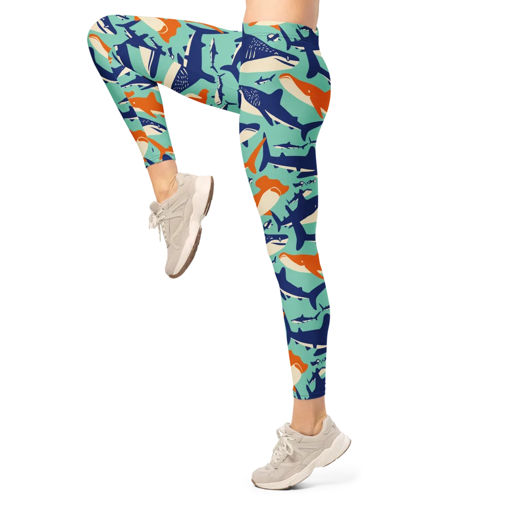 Tidal Giants on Leggings — Left