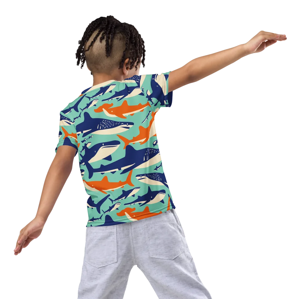 Tidal Giants on Kids Crew Neck T-Shirt — Back