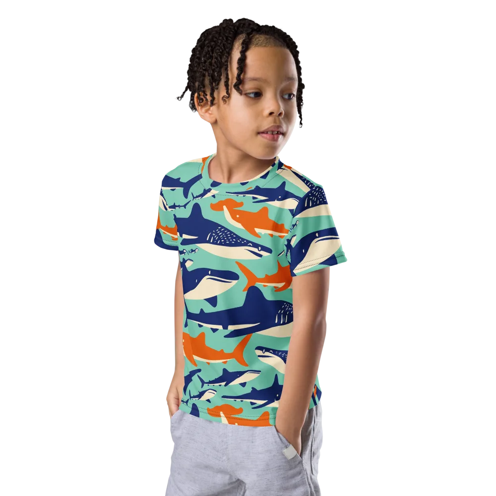 Tidal Giants on Kids Crew Neck T-Shirt — Left Front