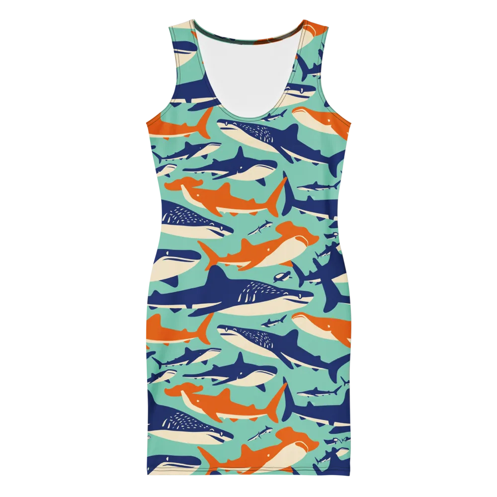 Tidal Giants on Bodycon Dress — Front