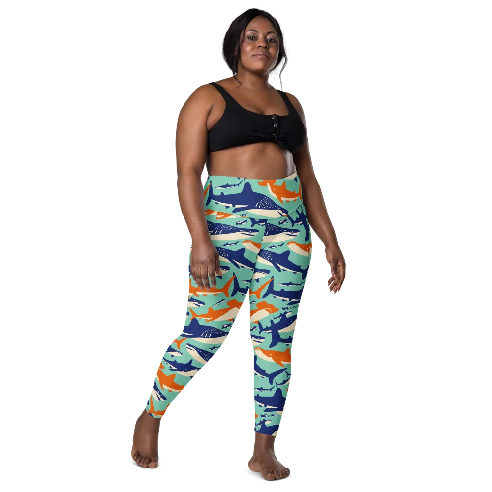 Tidal Giants on Leggings with Pockets — Front