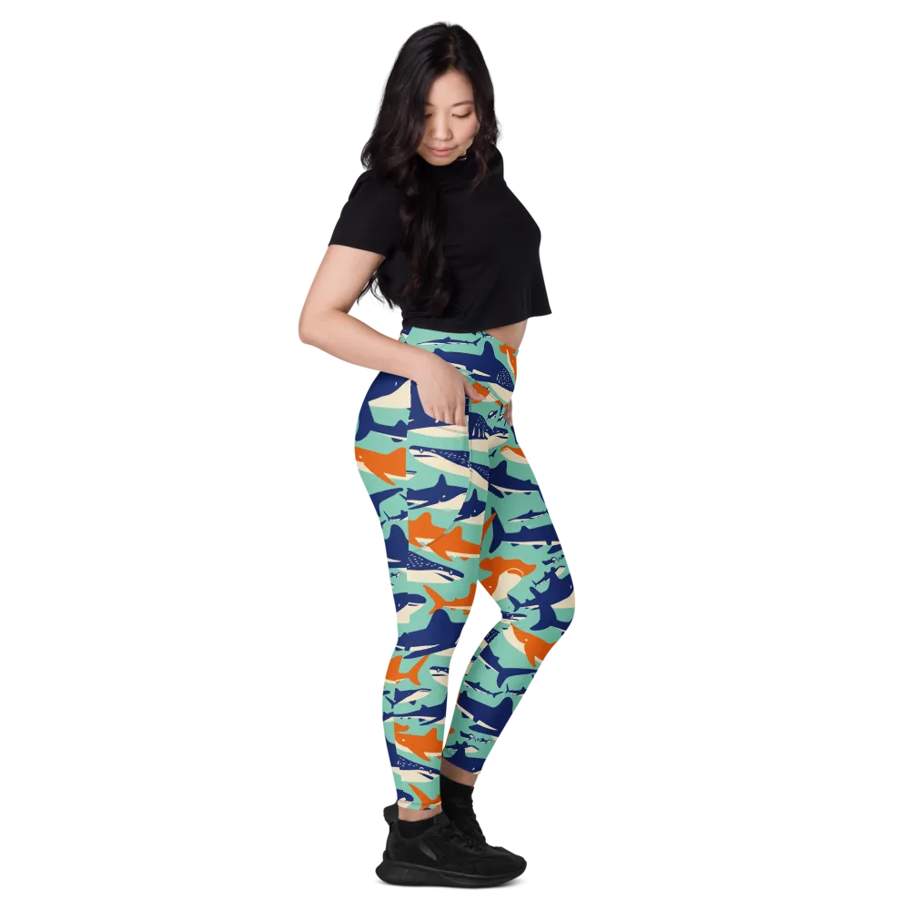 Tidal Giants on Leggings with Pockets — Right