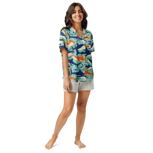 Tidal Giants on a Women's Short Sleeve Pajama Top