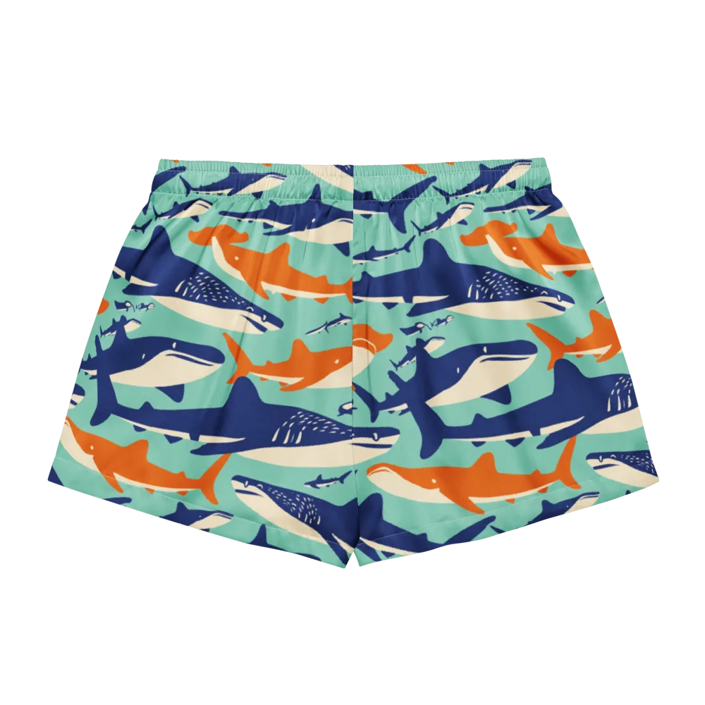 Tidal Giants on Women's Pajama Shorts — Back