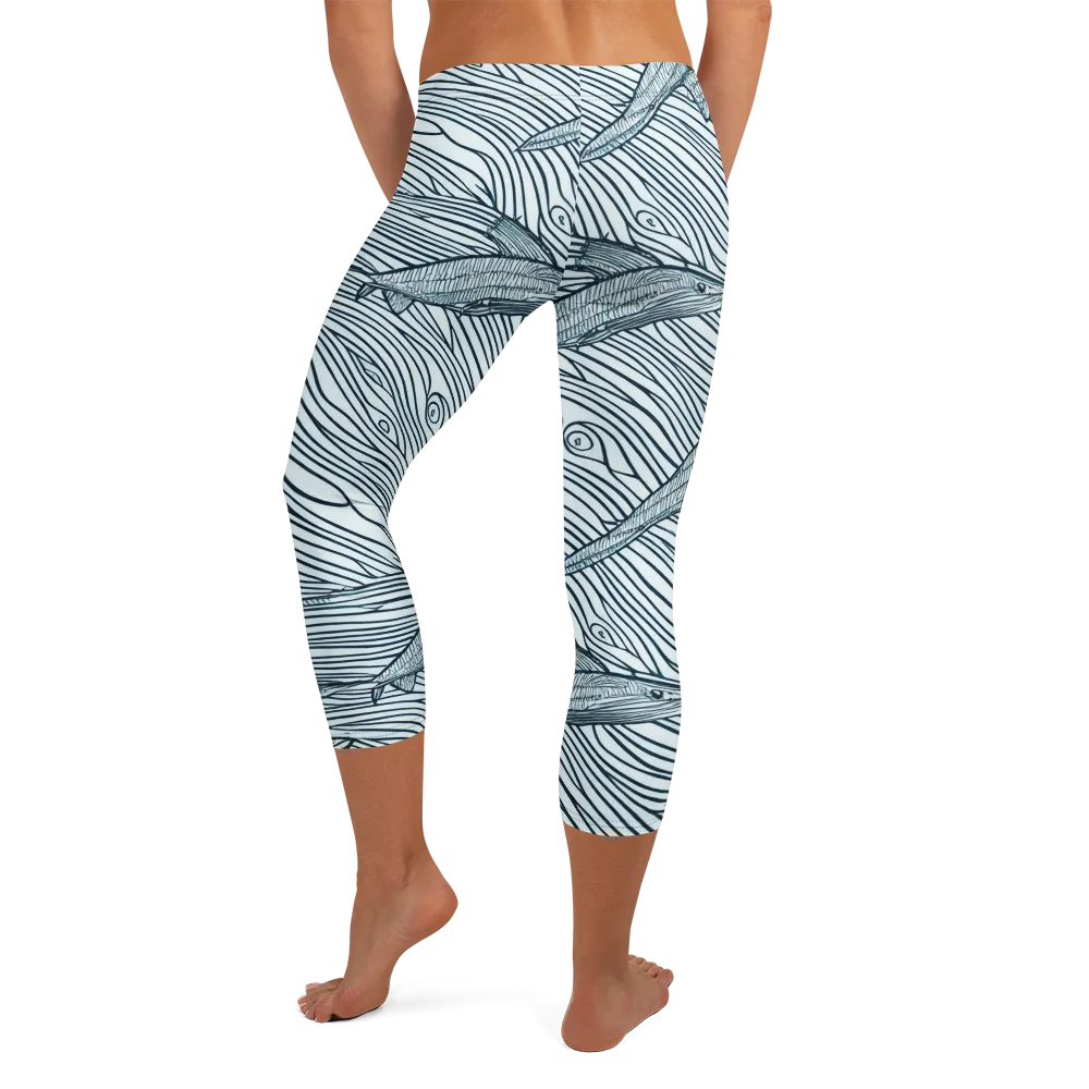 Sardine Sweep on Capri Leggings — Back