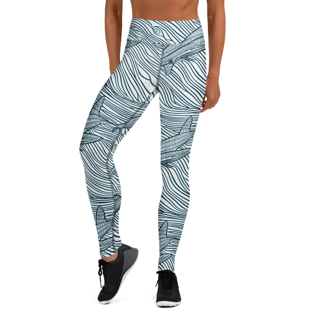 Sardine Sweep on Yoga Leggings — Front