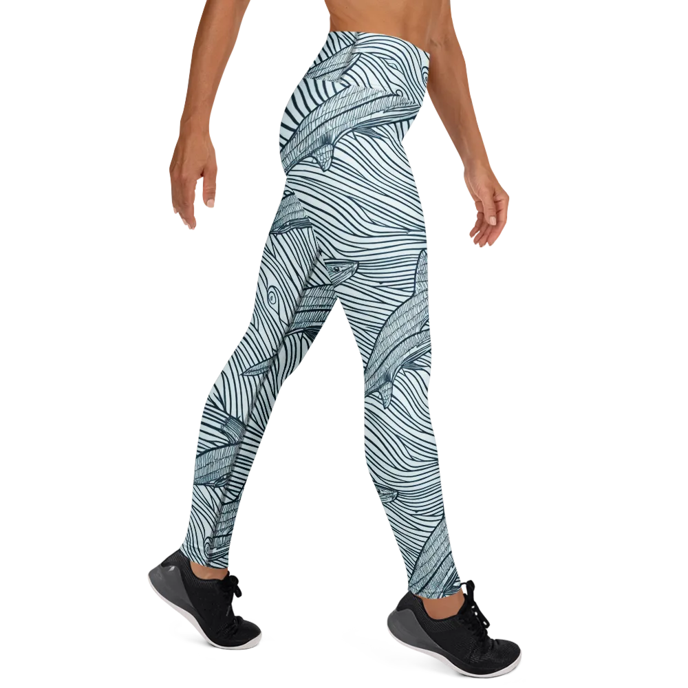 Sardine Sweep on Yoga Leggings — Right