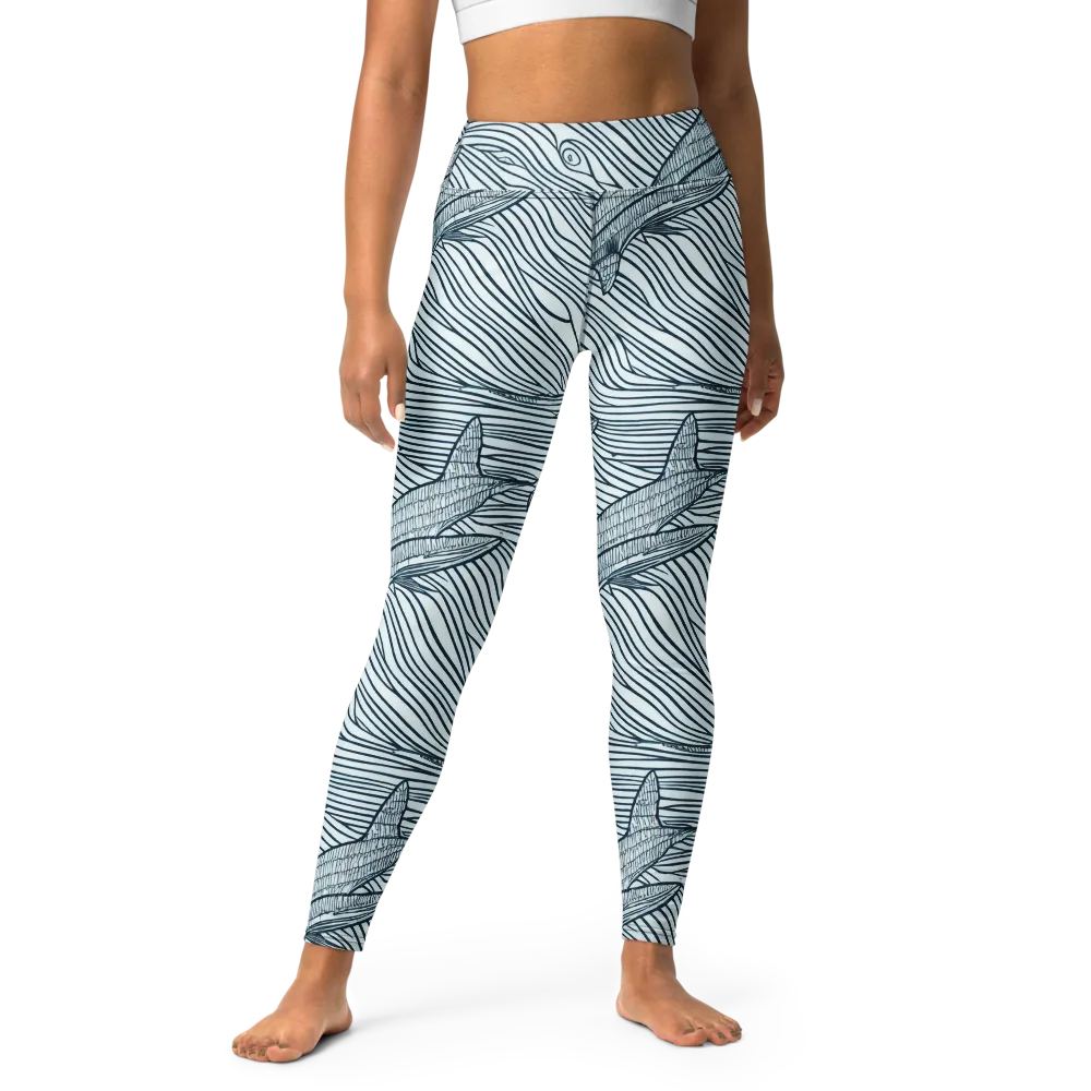 Sardine Sweep on Yoga Leggings — Front
