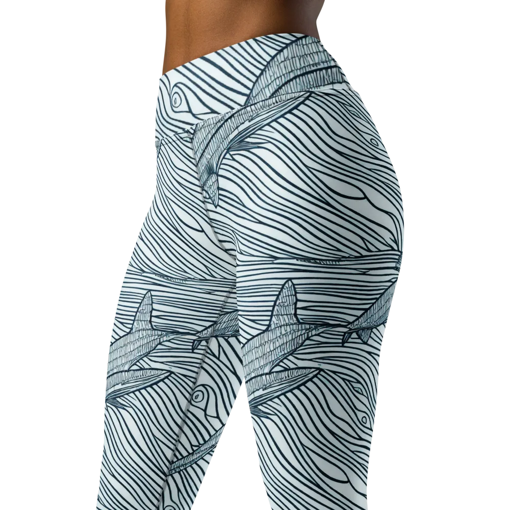 Sardine Sweep on Yoga Leggings — Left Front