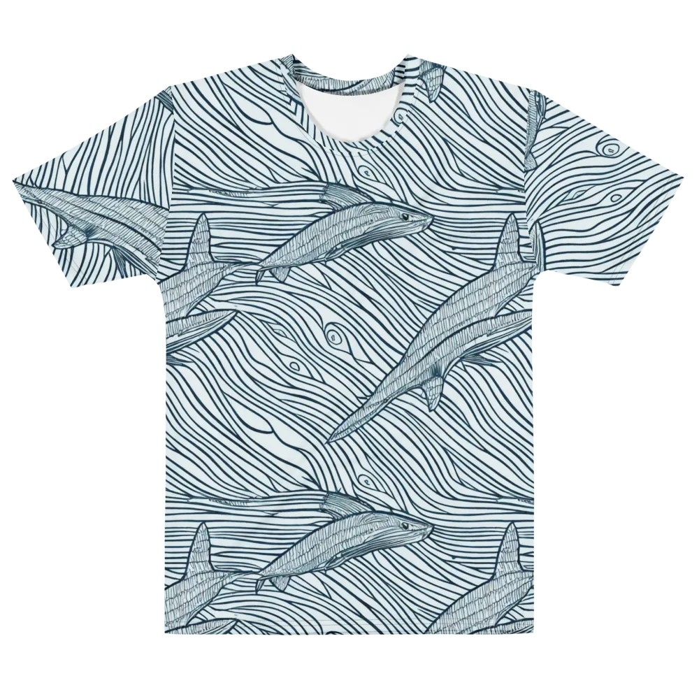 Sardine Sweep on Men's Cotton Crew Neck T-Shirt — Front