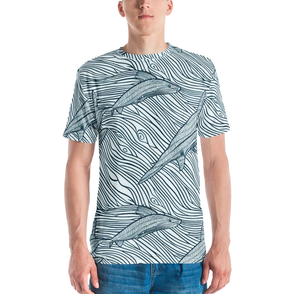 Sardine Sweep on Men's Crew Neck T-Shirt — Front