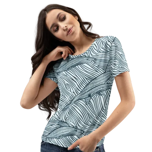 Sardine Sweep on a Women's Crew Neck T-Shirt
