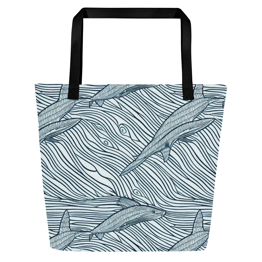 Sardine Sweep on Large Tote Bag W/ Pocket — Front