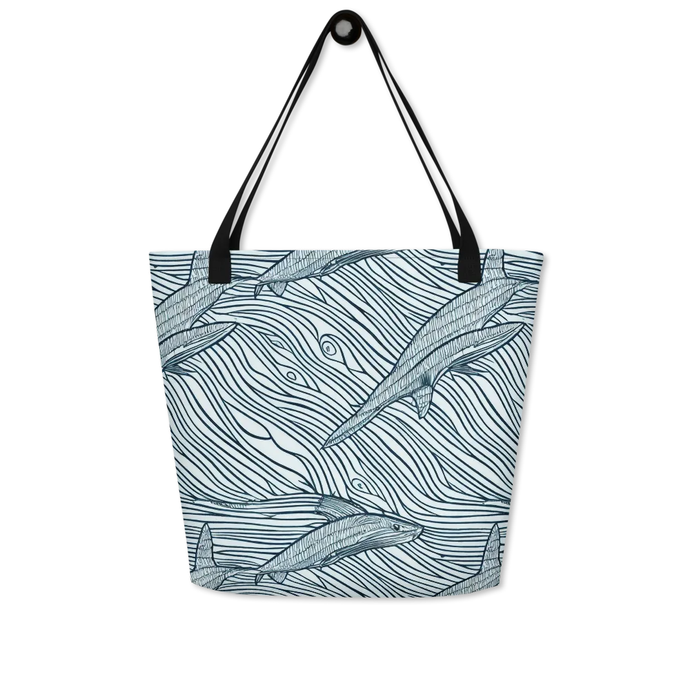 Sardine Sweep on Large Tote Bag W/ Pocket — Front