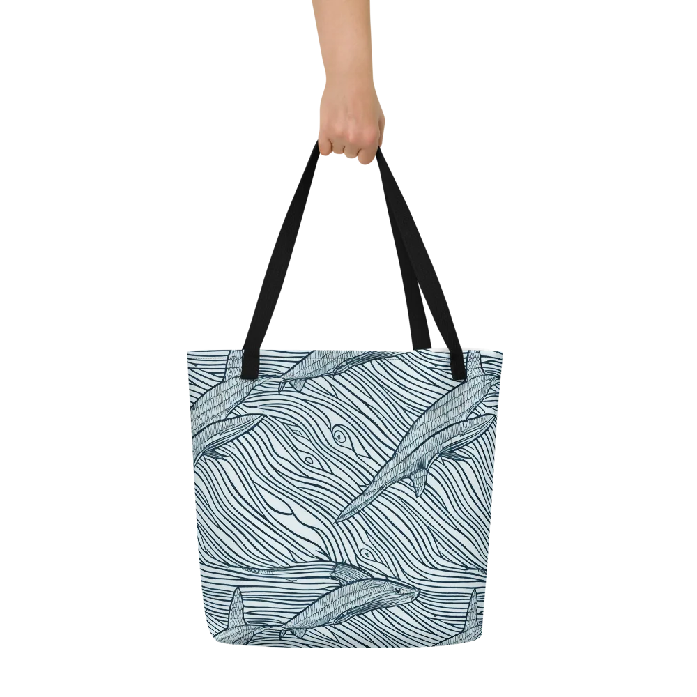 Sardine Sweep on Large Tote Bag W/ Pocket — Front
