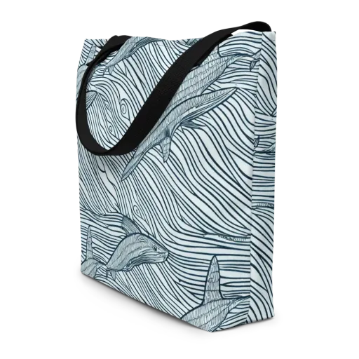 Sardine Sweep on a Large Tote Bag W/ Pocket