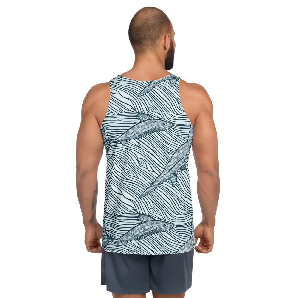 Sardine Sweep on Men's Tank Top — Back