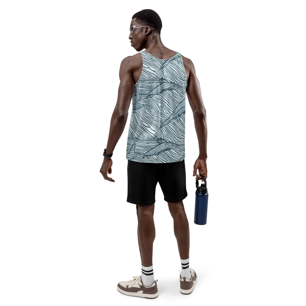 Sardine Sweep on Men's Tank Top — Back