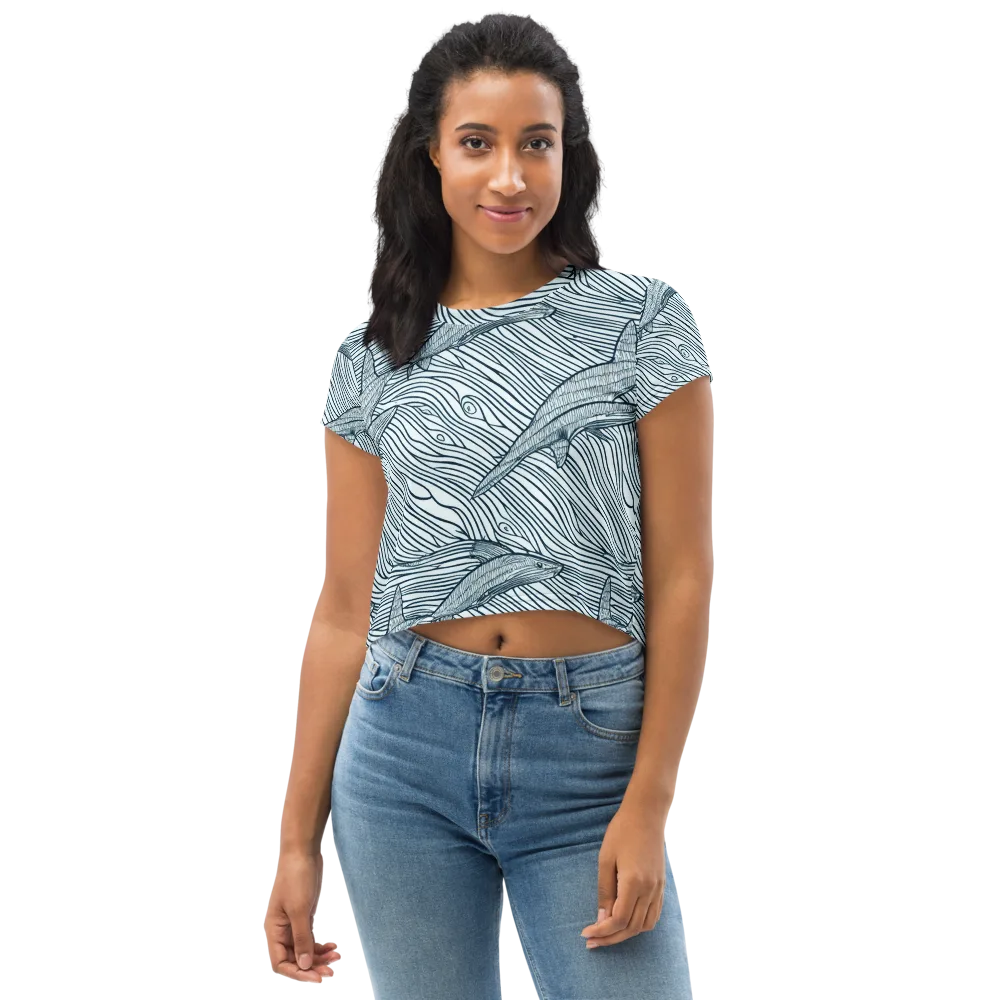 Sardine Sweep on Crop Tee — Front