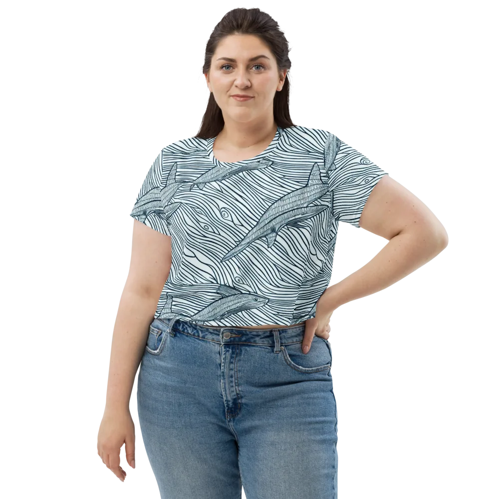 Sardine Sweep on Crop Tee — Front