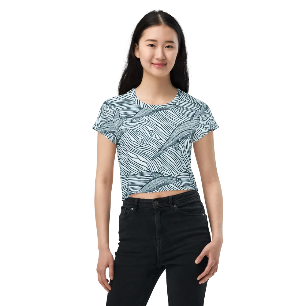 Sardine Sweep on Crop Tee — Front