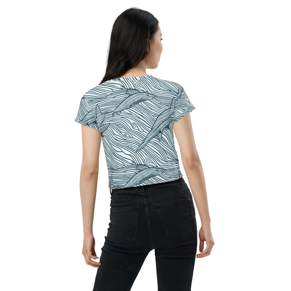 Sardine Sweep on Crop Tee — Back