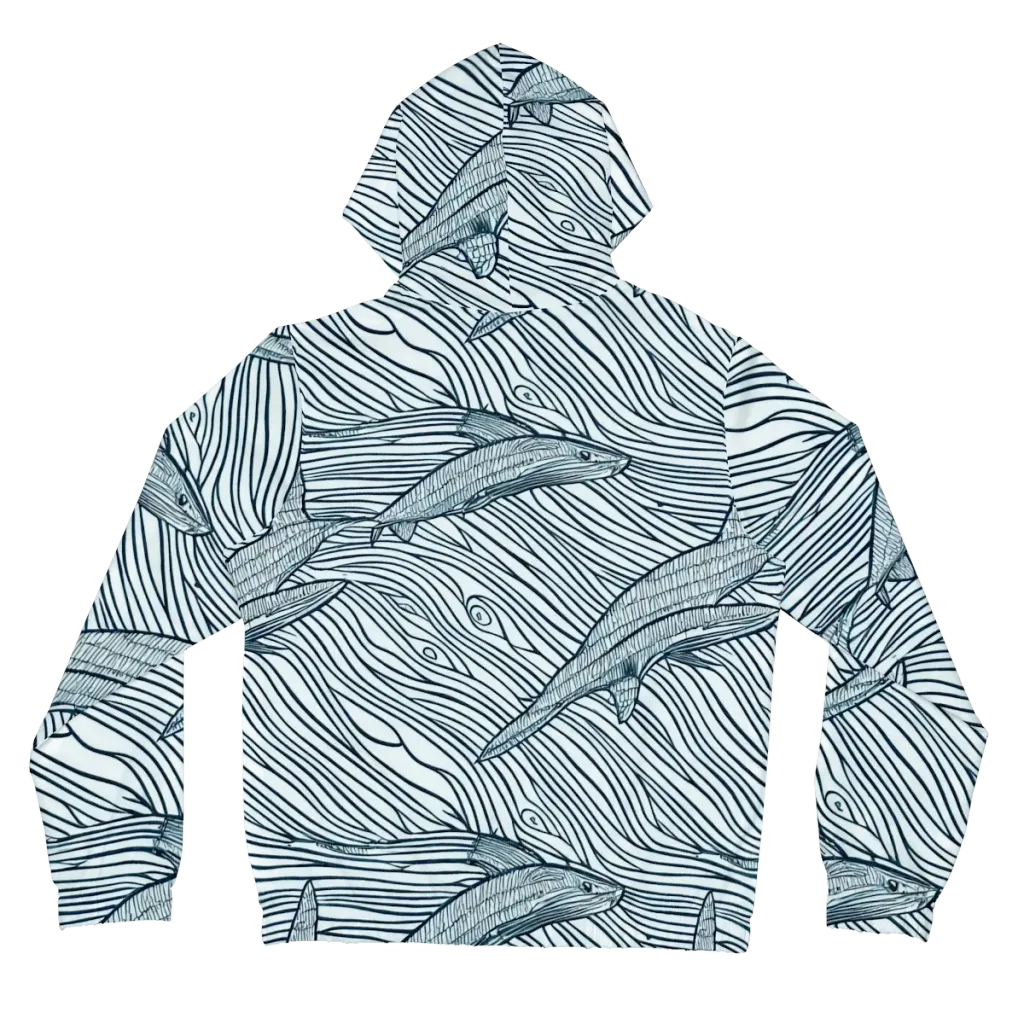 Sardine Sweep on Women's Full-Zip Hoodie — Back