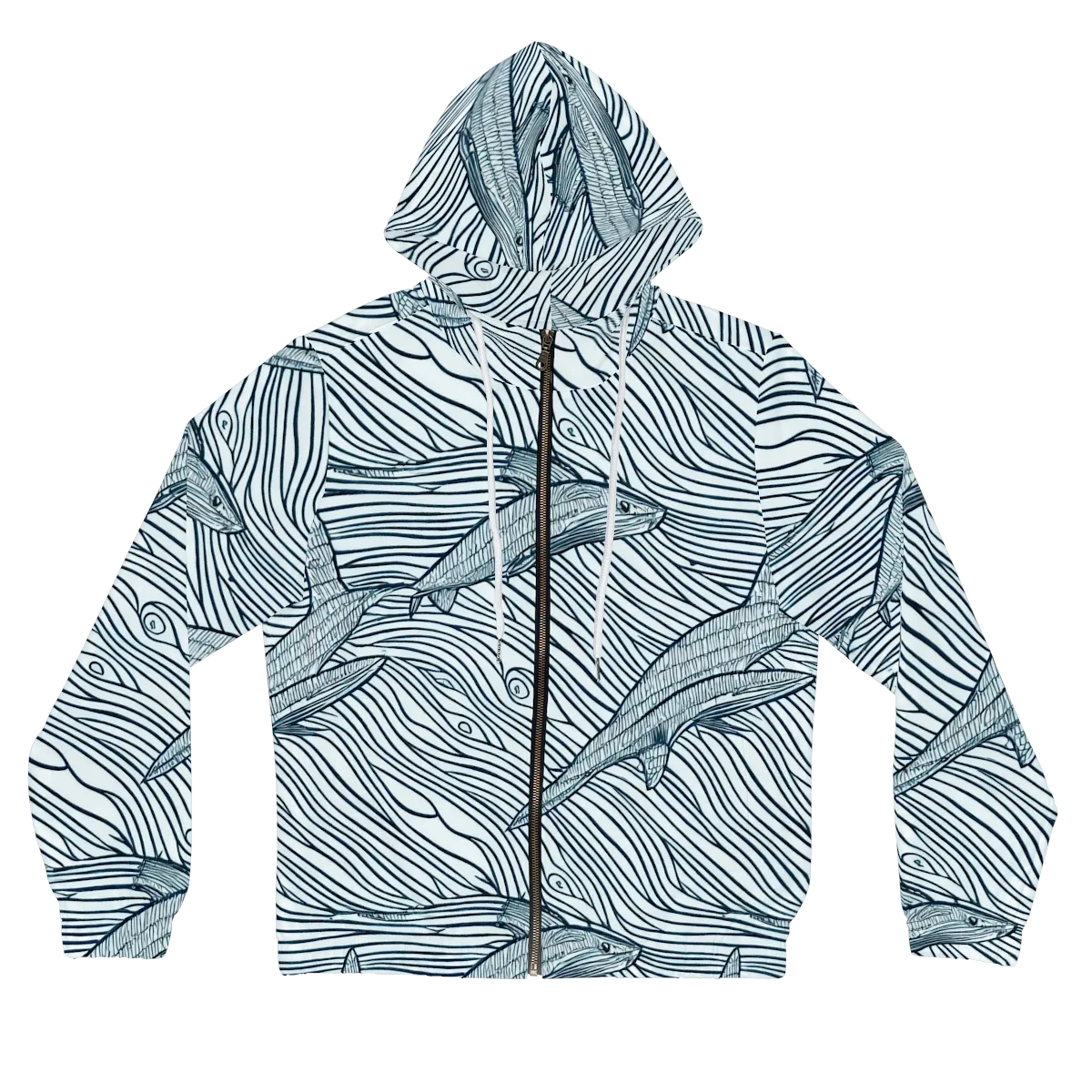 Sardine Sweep on Women's Full-Zip Hoodie — Front