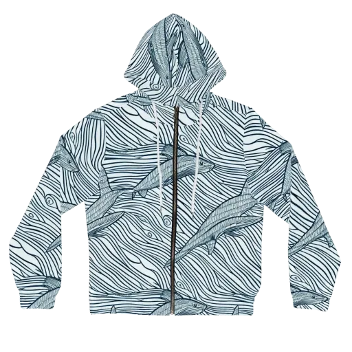 Sardine Sweep on a Women's Full-Zip Hoodie