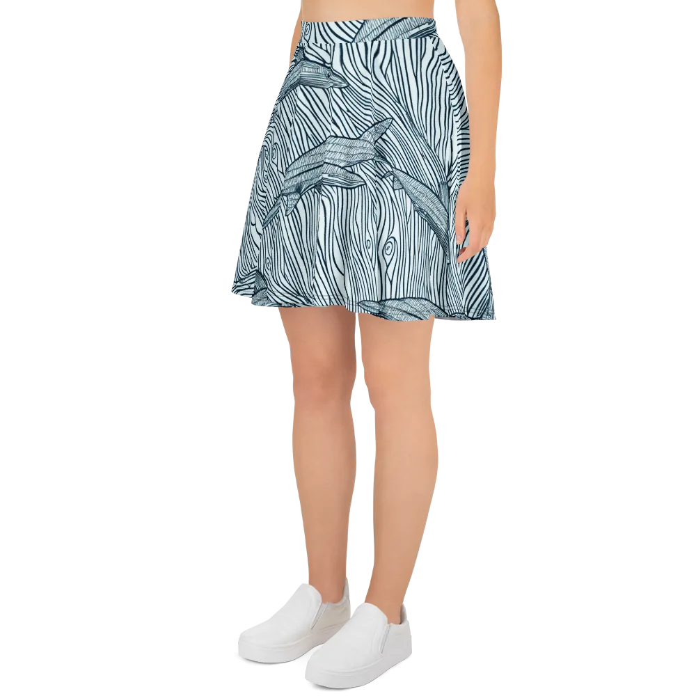 Sardine Sweep on Skater Skirt — Left