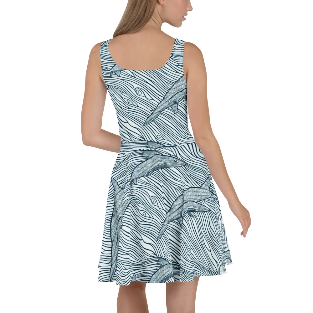 Sardine Sweep on Skater Dress — Back