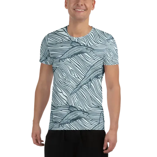 Sardine Sweep on a Men's Athletic T-Shirt