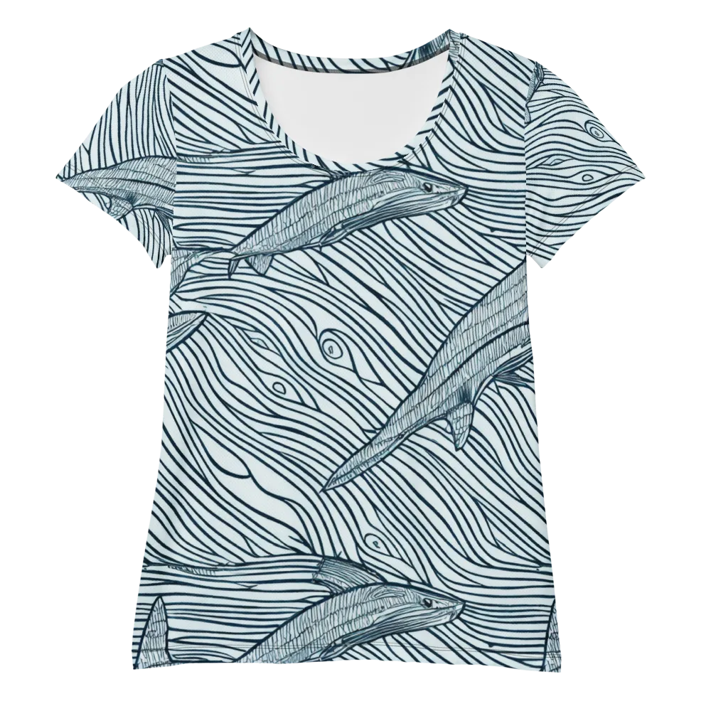 Sardine Sweep on Women's Athletic T-Shirt — Front