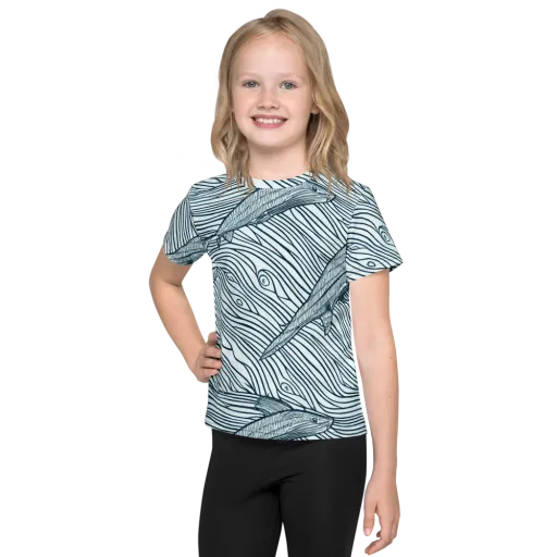 Sardine Sweep on a Kids Crew Neck T-Shirt