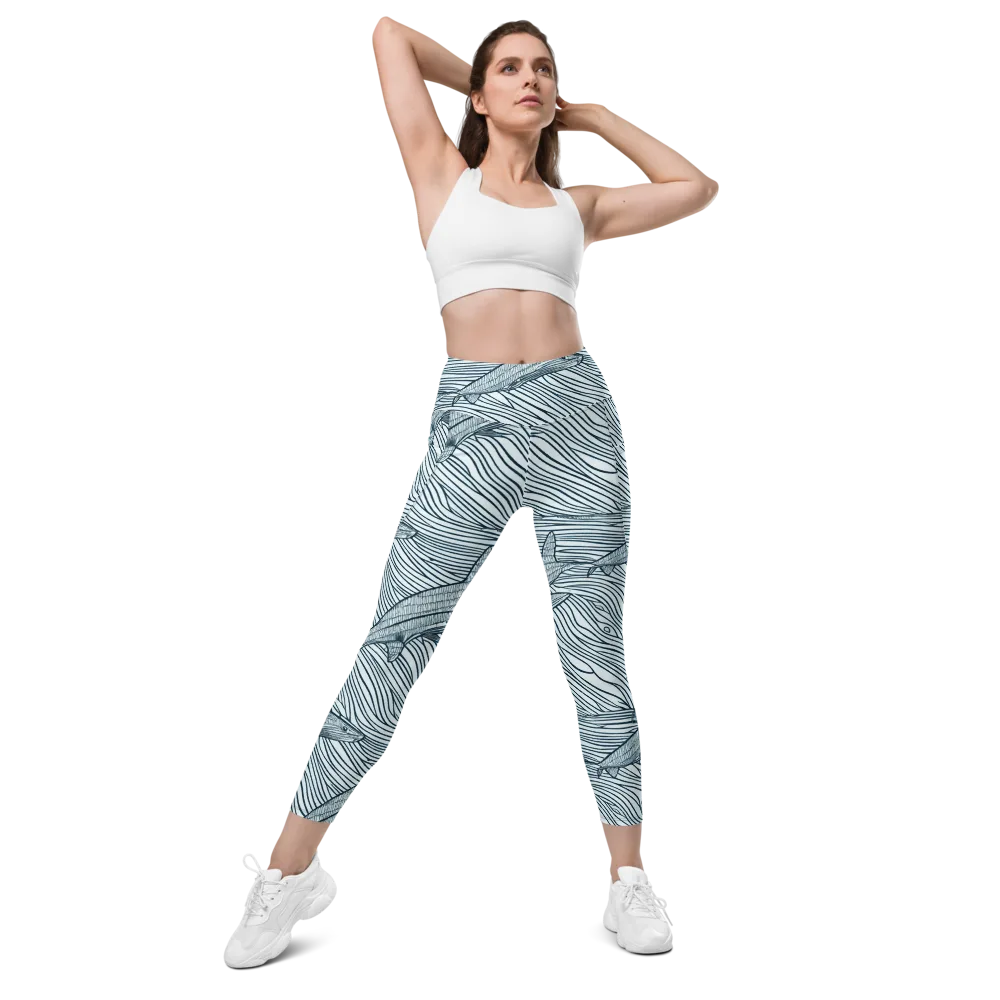 Sardine Sweep on Leggings with Pockets — Front