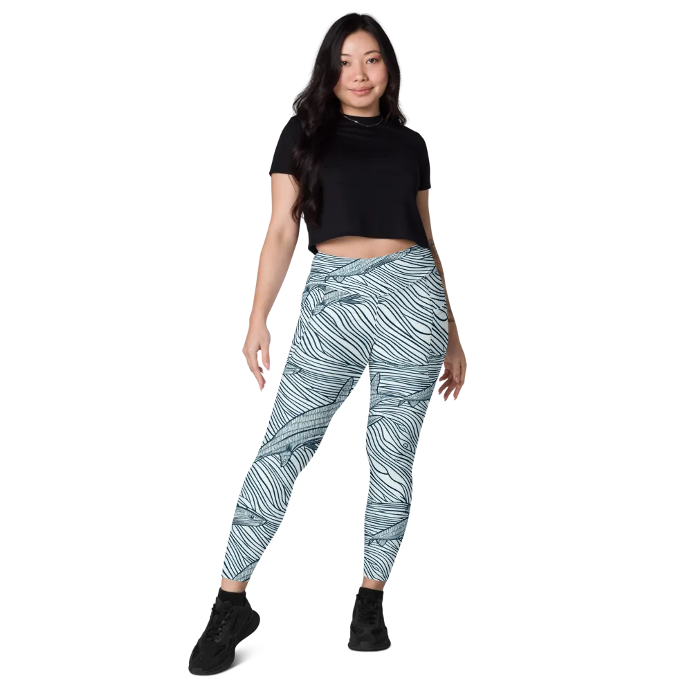 Sardine Sweep on Leggings with Pockets — Front