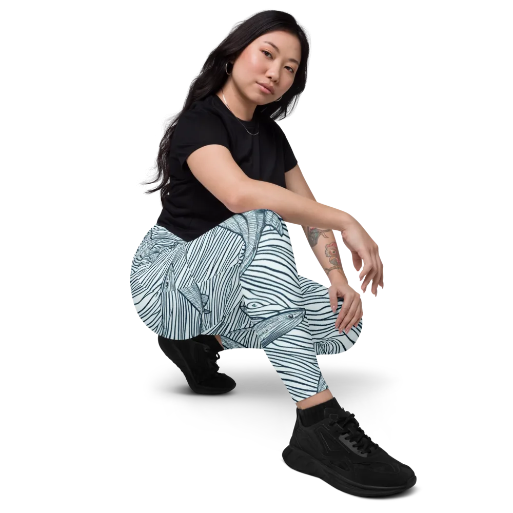 Sardine Sweep on Leggings with Pockets — Right Front