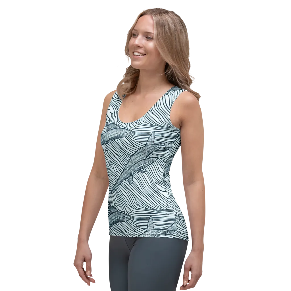 Sardine Sweep on Women's Tank Top — Left Front
