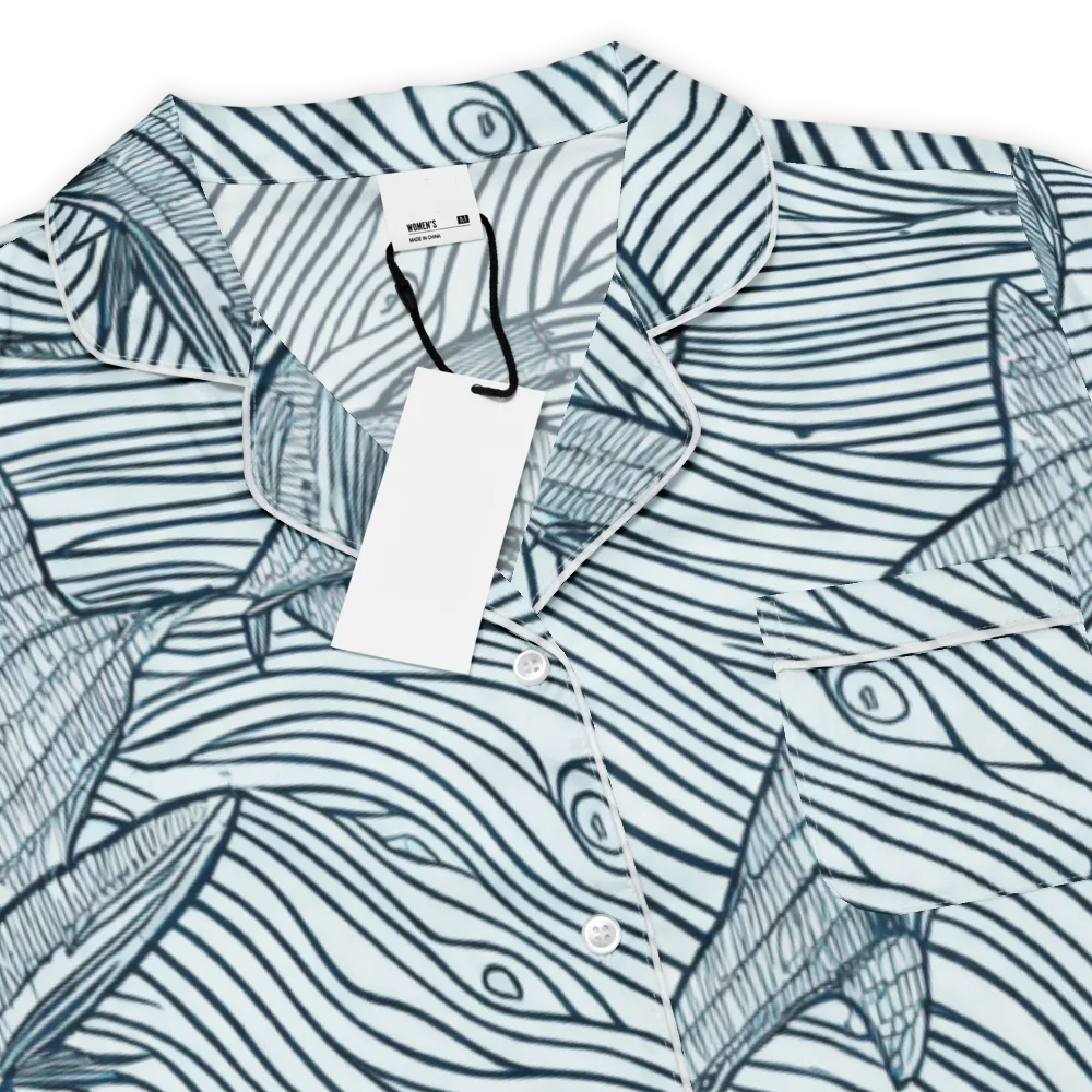 Sardine Sweep on Women's Short Sleeve Pajama Top — Product details