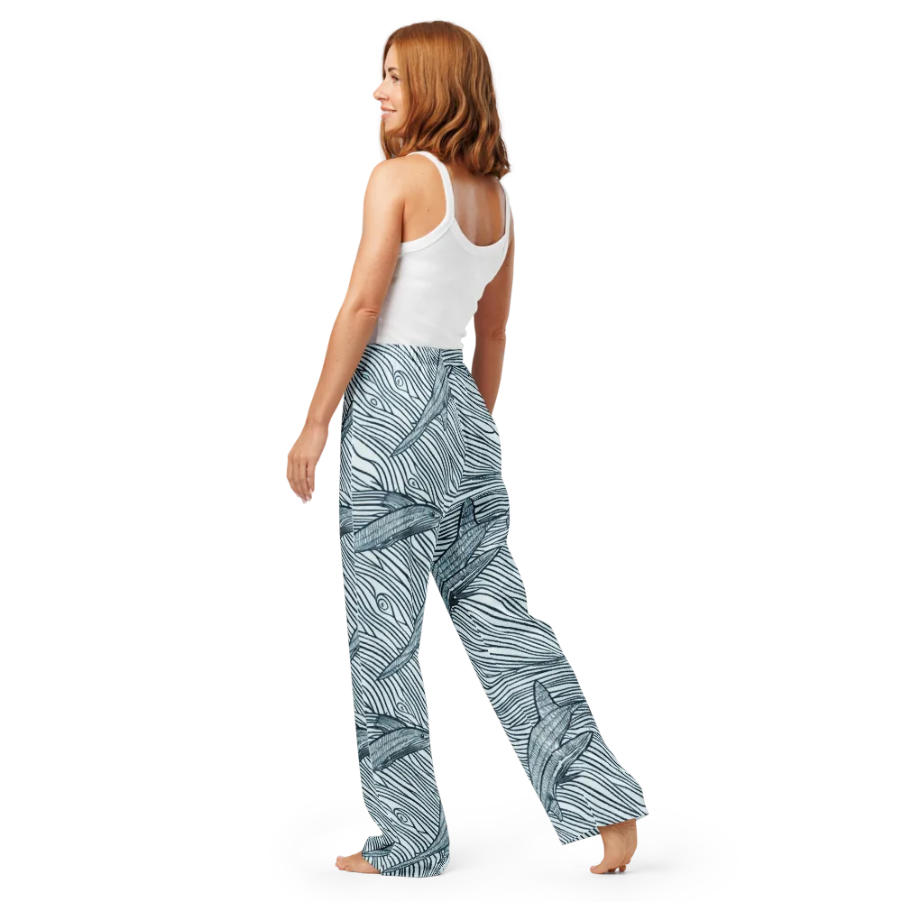 Sardine Sweep on Women's Pajama Pants — Back