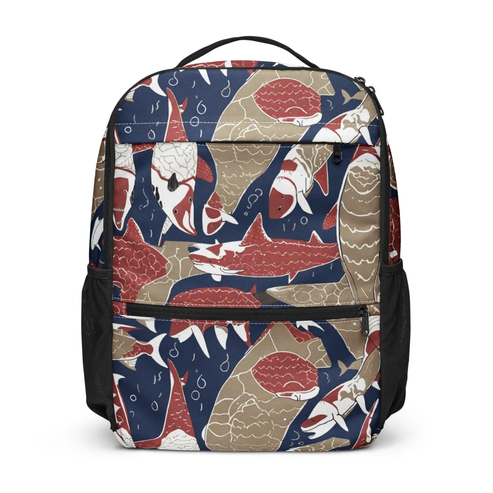 Crimson Koi on Utility Backpack — Front