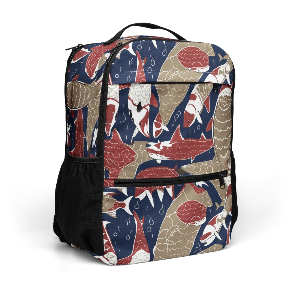 Crimson Koi on Utility Backpack — Right Front