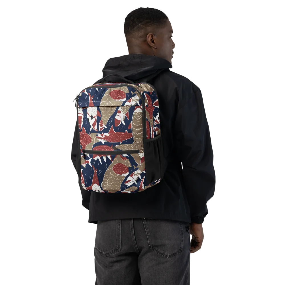 Crimson Koi on Utility Backpack — Back