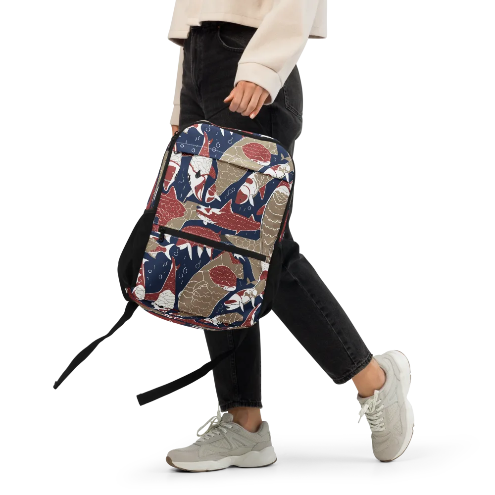 Crimson Koi on Utility Backpack — Front