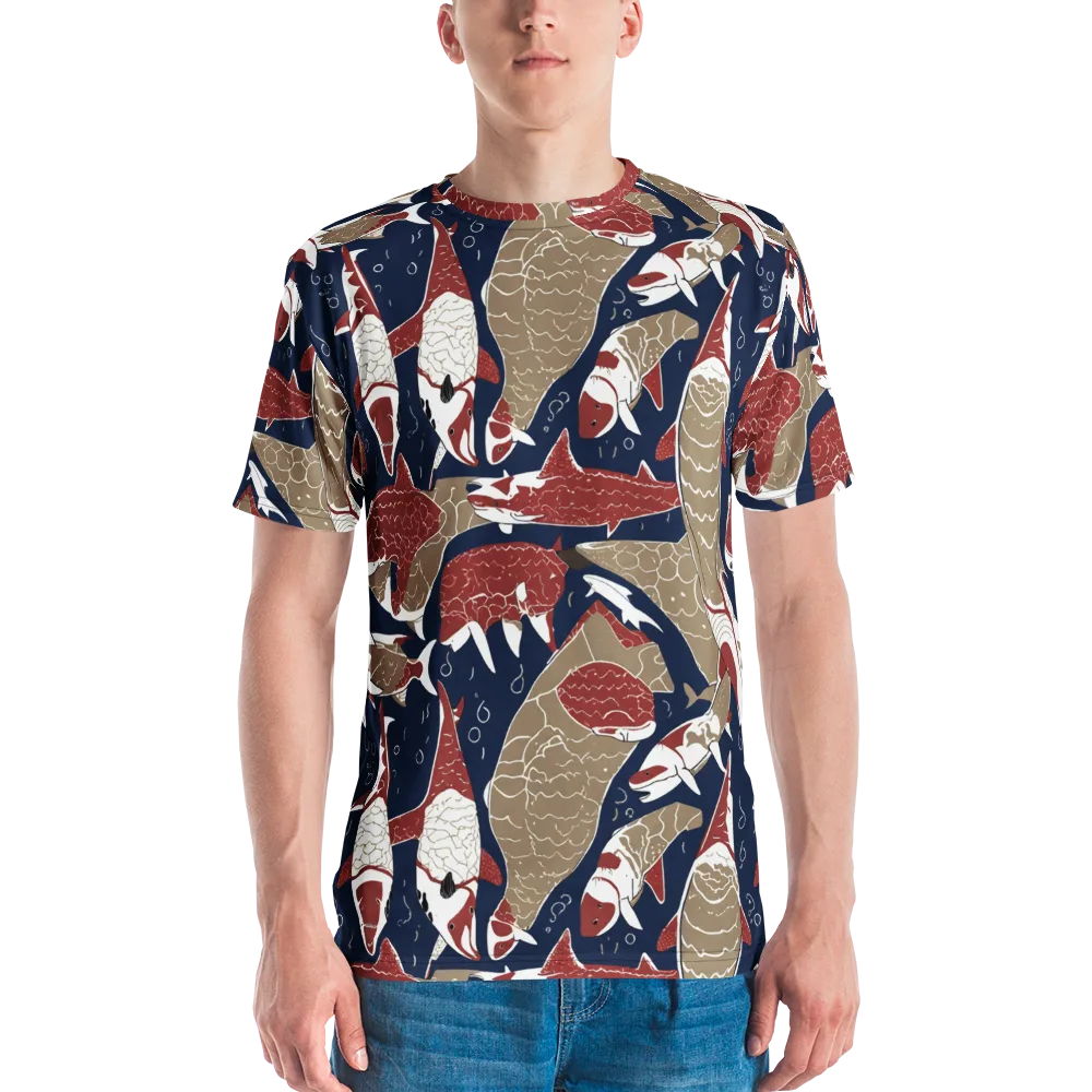 Crimson Koi on Men's Crew Neck T-Shirt — Front